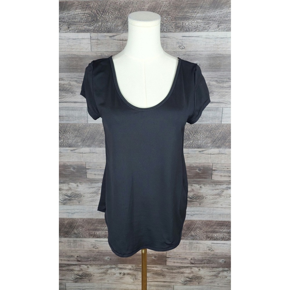 Calvin Klein Performance Black Strappy Lattice Back Mesh Activewear Top Small
